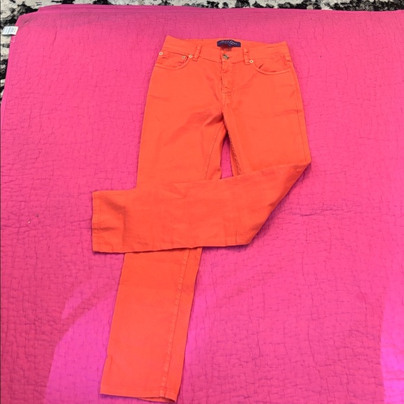 Ralph Lauren purple label Bright Orange Straight Leg Jeans, Size28 - Picture 3 of 9